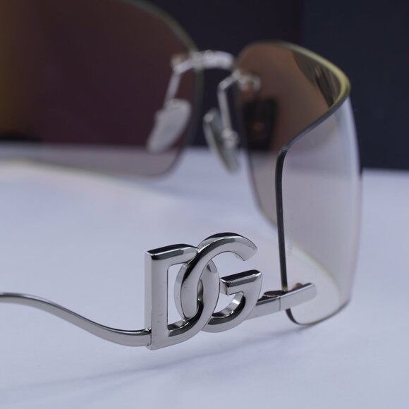 Dolce & Gabbana DG2319 05/6G Rectangle Sunglasses - Silver/Ivory Mirror - Picture 7 of 10